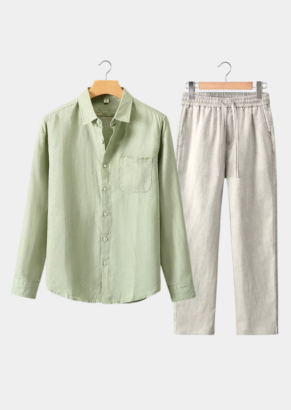 DOLCEVITA LONGSLEEVE SUMMER SET - MINT GREEN/BEIGE