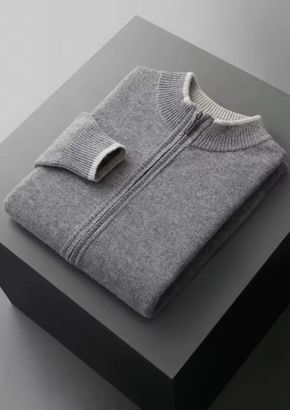 PURE EXTRA-FINE MERINO WOOL TWO TONE SET