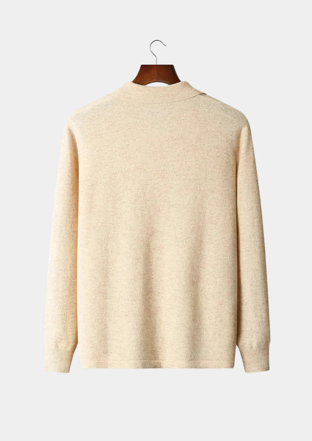 PURE EXTRA-FINE MERINO WOOL POLO CARDIGAN