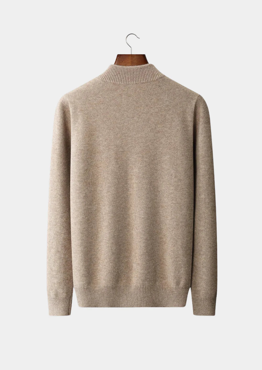 PURE EXTRA-FINE MERINO WOOL HALF ZIP SWEATER