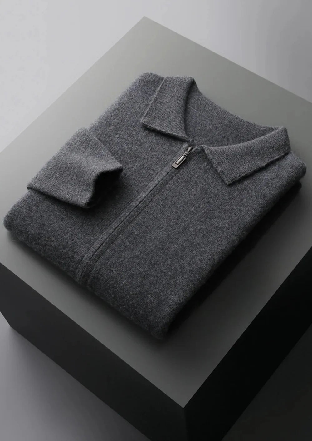 PREMIUM CASHMERE ZIPPER CARDIGAN