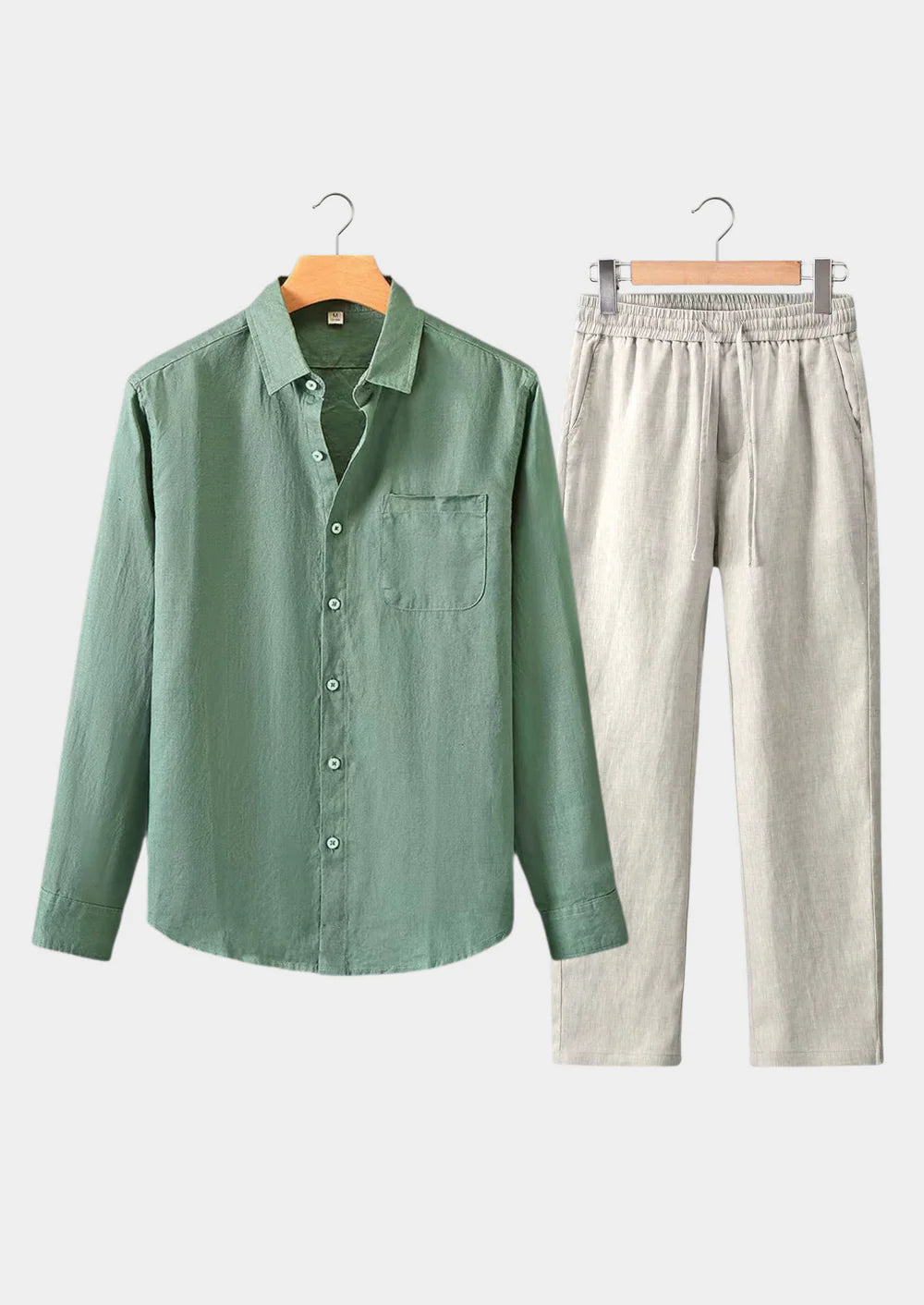 DOLCEVITA LONGSLEEVE SUMMER SET - GREEN/BEIGE