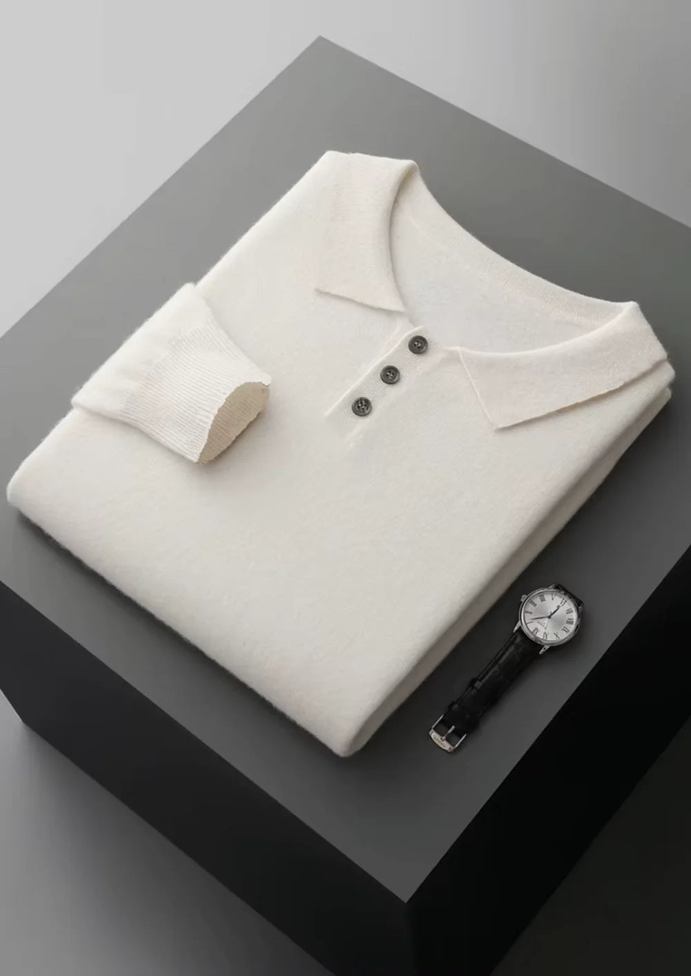 PURE EXTRA-FINE MERINO WOOL CLASSIC SWEATER POLO