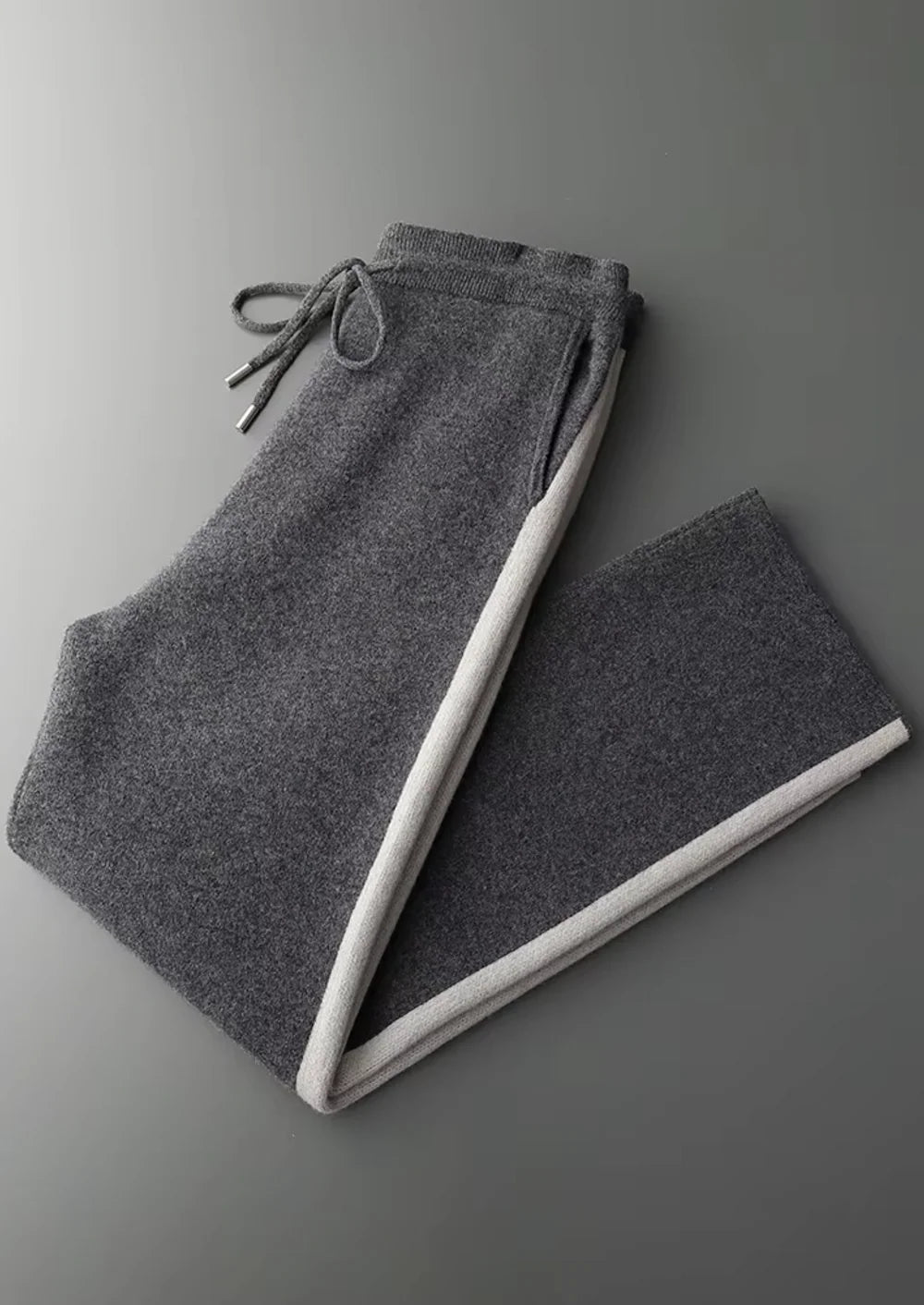 PURE EXTRA-FINE MERINO WOOL WIDE LEISURE TROUSERS