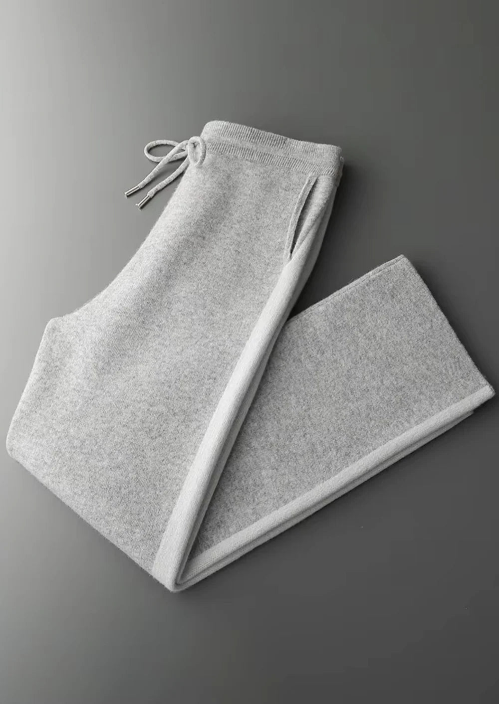 PURE EXTRA-FINE MERINO WOOL WIDE LEISURE TROUSERS