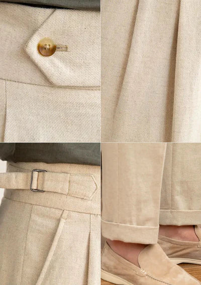 CAGLIARI PLEATED COASTAL TROUSERS - Sand