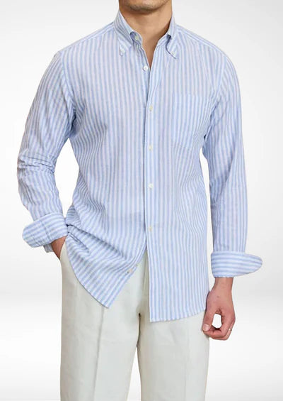 PORTOFINO STRIPED SEASIDE SHIRT- Light Blue