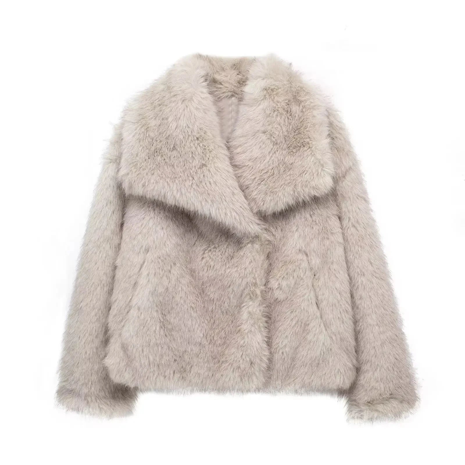 Modaura | Cropped Faux Fur Jacket