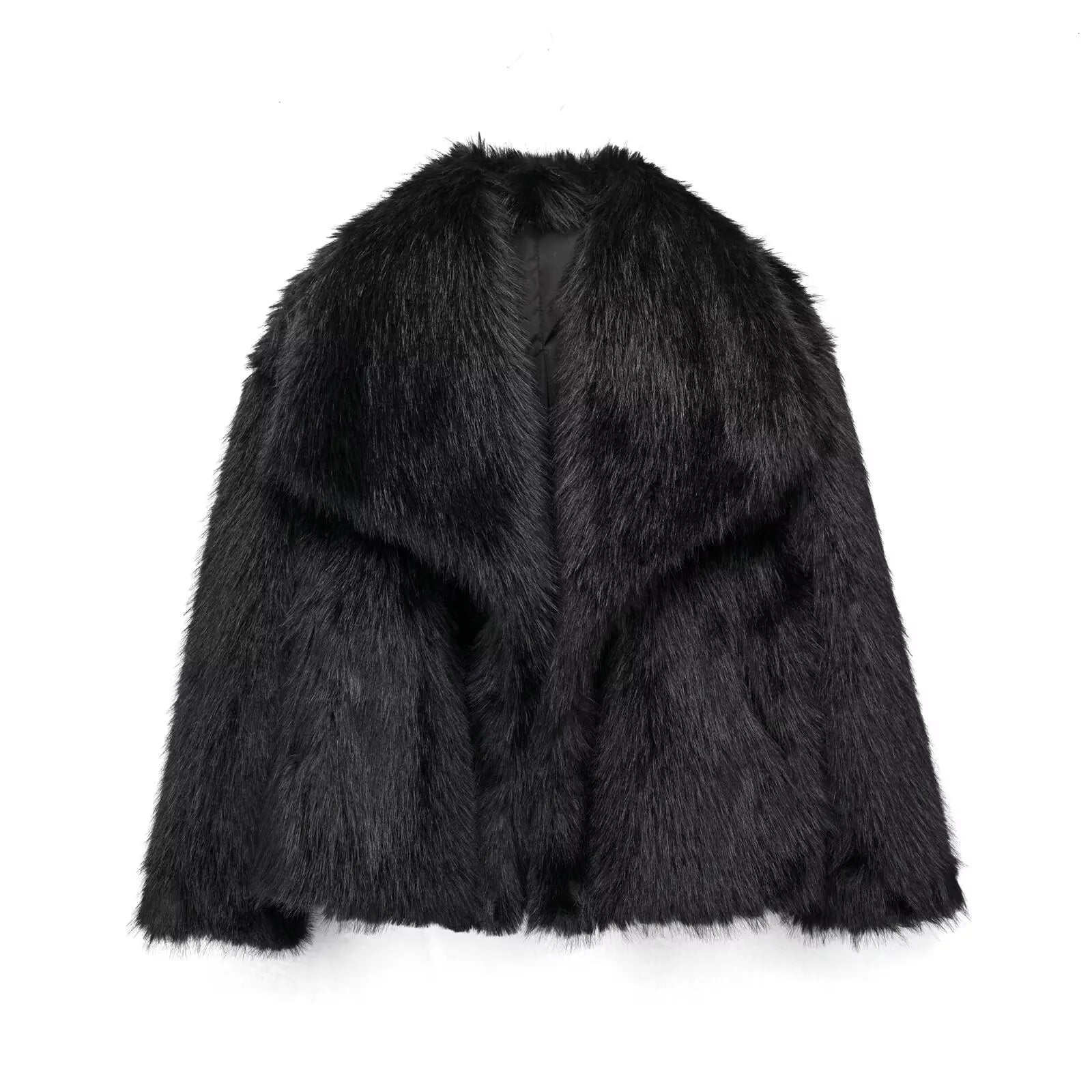 Modaura | Cropped Faux Fur Jacket