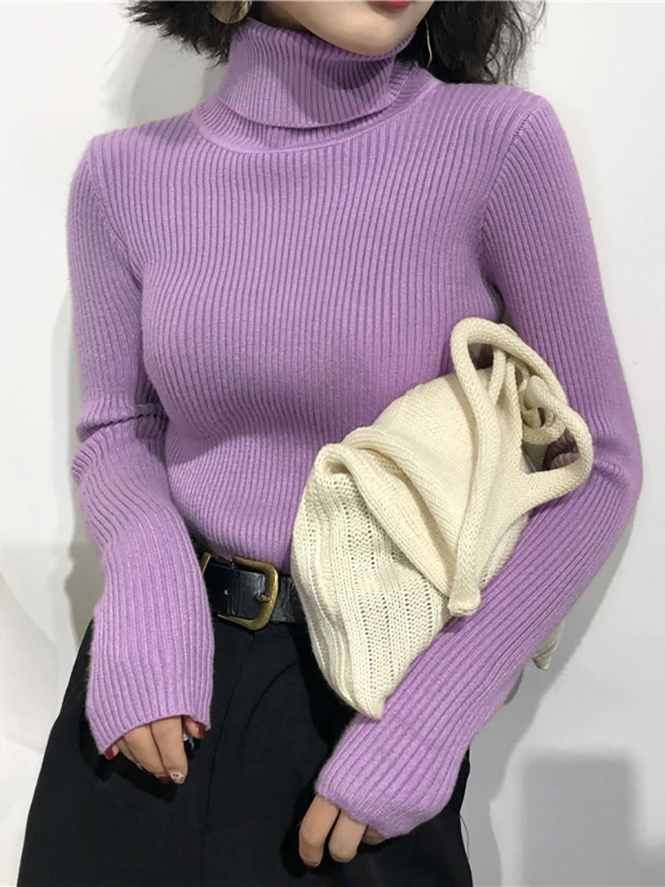 Modaura | Ribbed Turtleneck Sweater